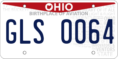 OH license plate GLS0064