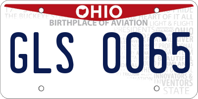 OH license plate GLS0065
