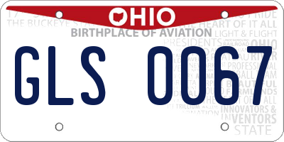 OH license plate GLS0067