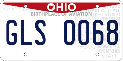 OH license plate GLS0068