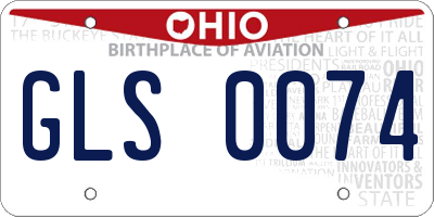 OH license plate GLS0074