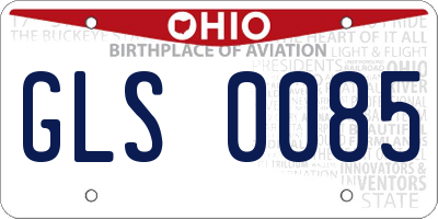 OH license plate GLS0085