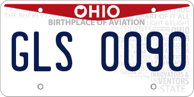 OH license plate GLS0090