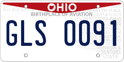 OH license plate GLS0091