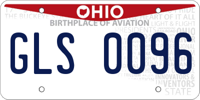 OH license plate GLS0096