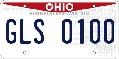 OH license plate GLS0100