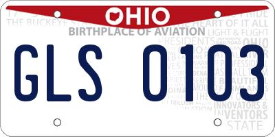 OH license plate GLS0103