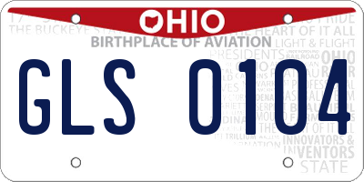 OH license plate GLS0104