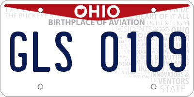 OH license plate GLS0109