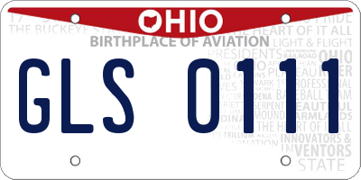 OH license plate GLS0111
