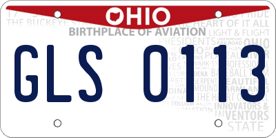 OH license plate GLS0113