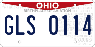 OH license plate GLS0114