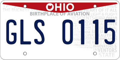 OH license plate GLS0115