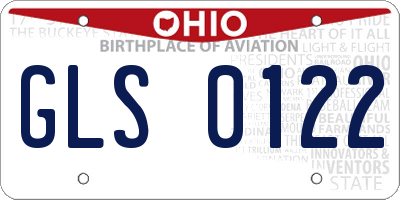 OH license plate GLS0122