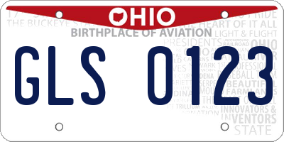 OH license plate GLS0123