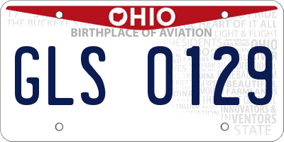 OH license plate GLS0129