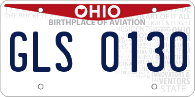 OH license plate GLS0130