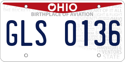 OH license plate GLS0136