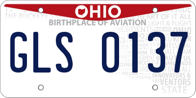 OH license plate GLS0137