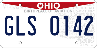 OH license plate GLS0142