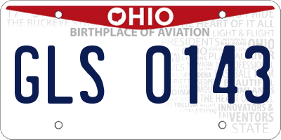 OH license plate GLS0143