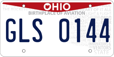 OH license plate GLS0144