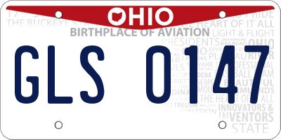 OH license plate GLS0147