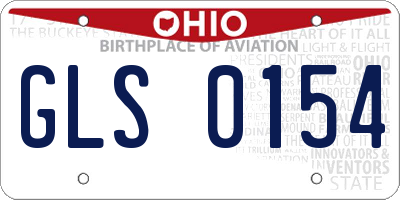 OH license plate GLS0154