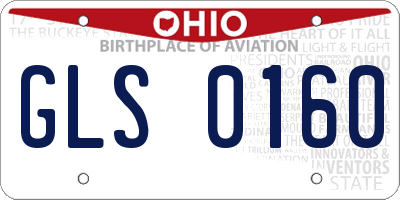 OH license plate GLS0160