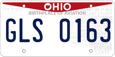 OH license plate GLS0163