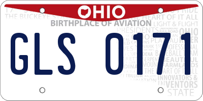 OH license plate GLS0171