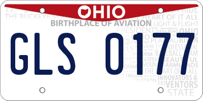 OH license plate GLS0177
