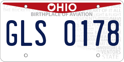 OH license plate GLS0178