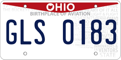 OH license plate GLS0183