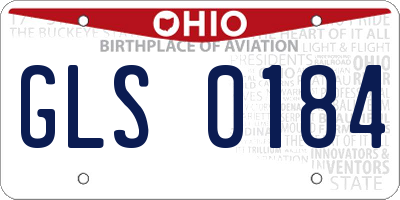 OH license plate GLS0184