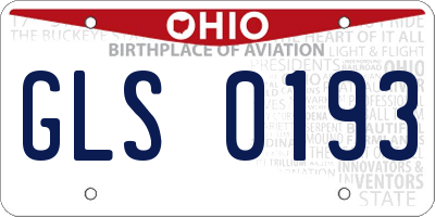 OH license plate GLS0193