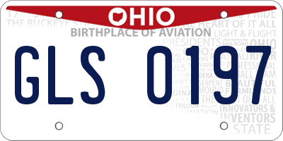 OH license plate GLS0197