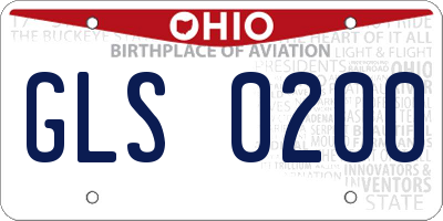 OH license plate GLS0200