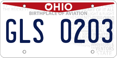 OH license plate GLS0203