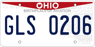 OH license plate GLS0206