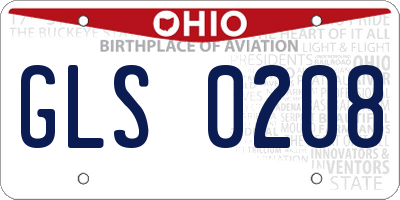 OH license plate GLS0208