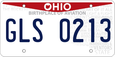 OH license plate GLS0213
