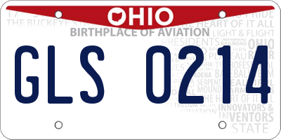 OH license plate GLS0214