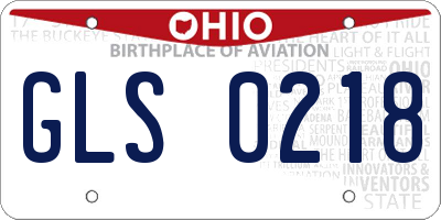 OH license plate GLS0218