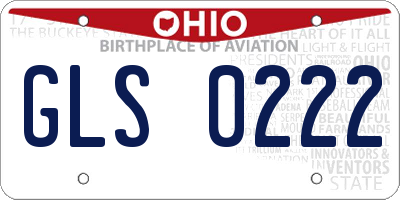 OH license plate GLS0222