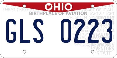 OH license plate GLS0223