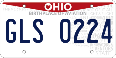 OH license plate GLS0224