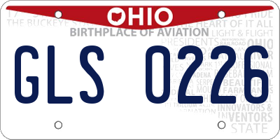 OH license plate GLS0226
