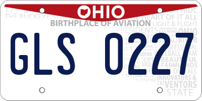 OH license plate GLS0227