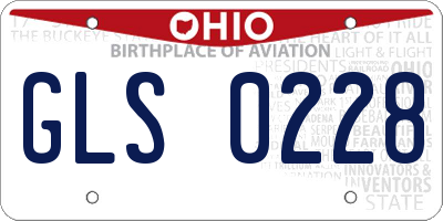 OH license plate GLS0228
